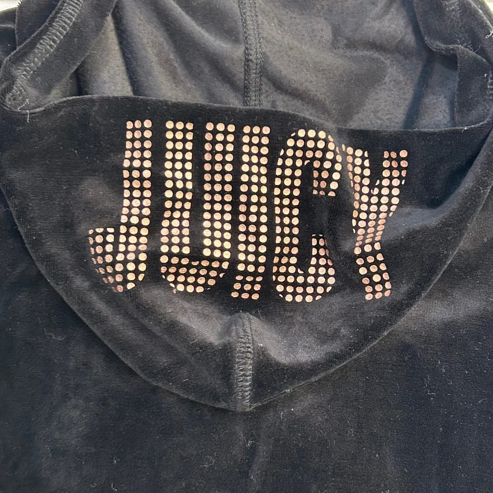 Juicy by Juicy Couture Girls‎ Black Velour Tracksuit Hoodie & Pants Set 7/8 S